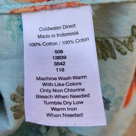 COLDWATER CREEK Women's Blouse Plus Size 1X Green Floral Garden 3/4 Sleeve - Picture 3 of 9